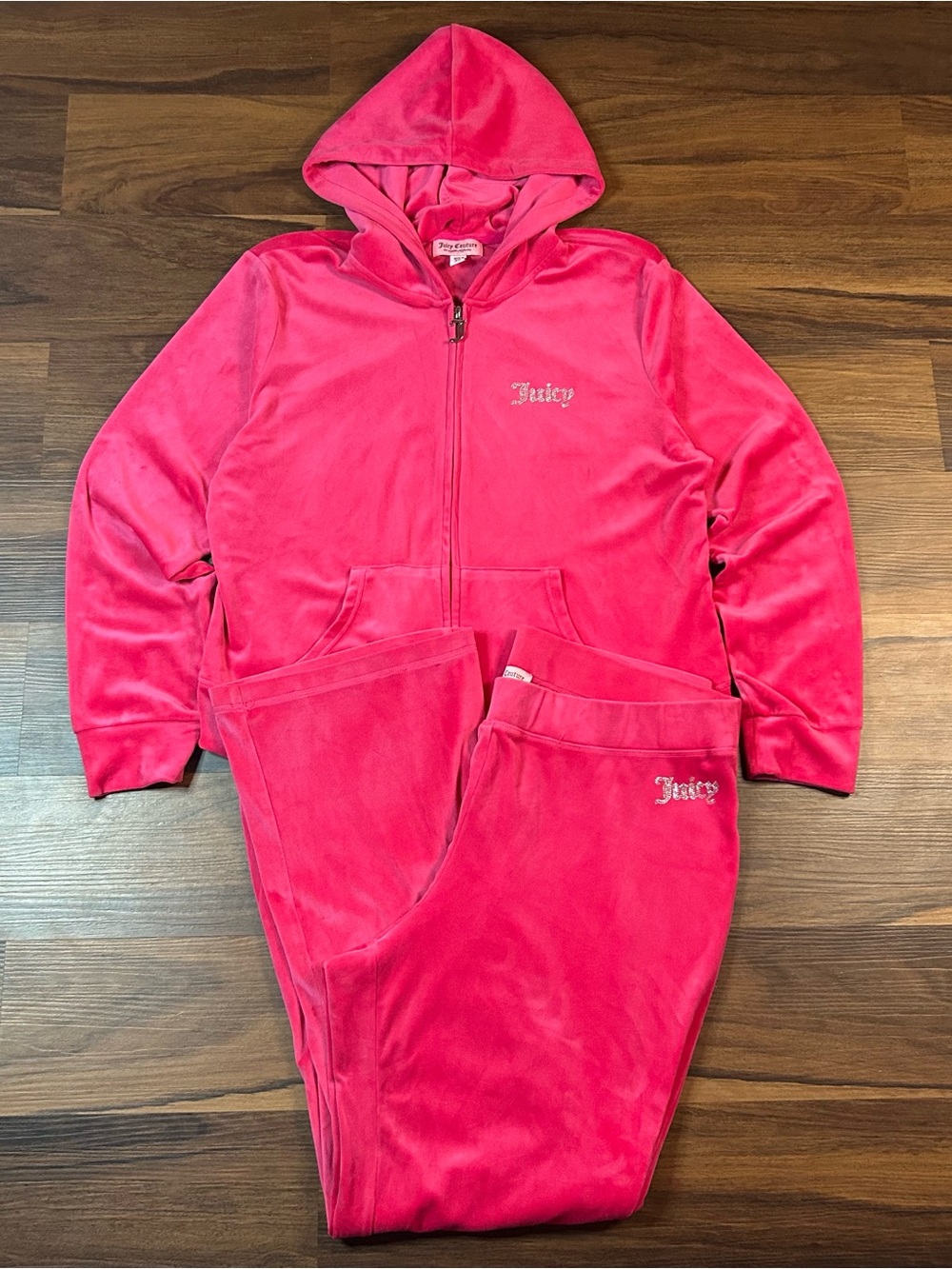 Juicy Couture Hot Pink Velour Hoodie & sweats Set
